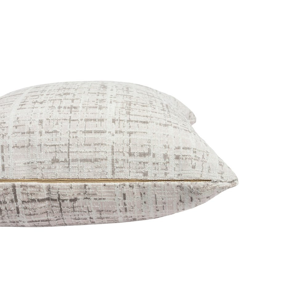 20" Gray And Beige Abstract Polyester Blend Throw Pillow Cover