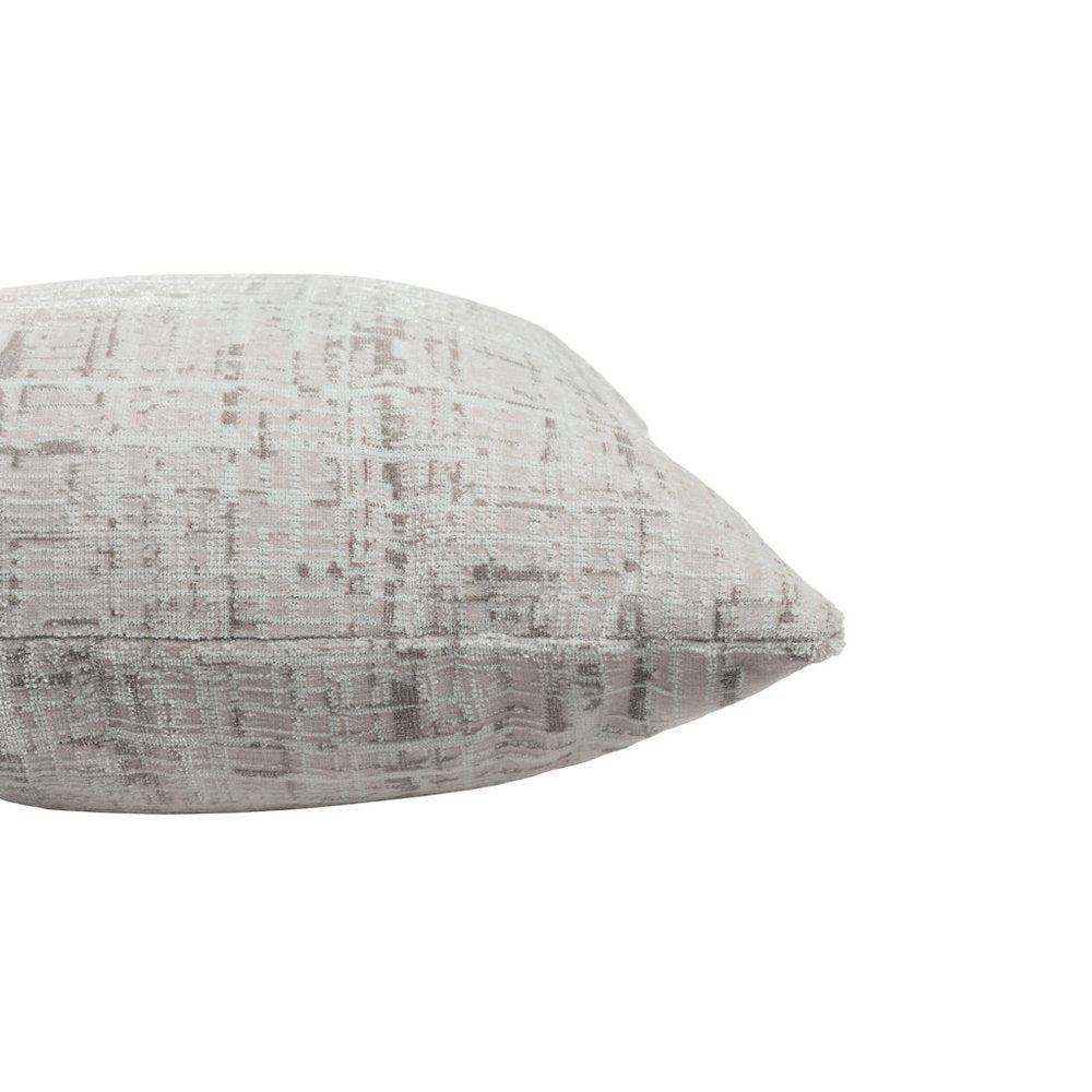 20" Gray And Beige Abstract Polyester Blend Throw Pillow Cover