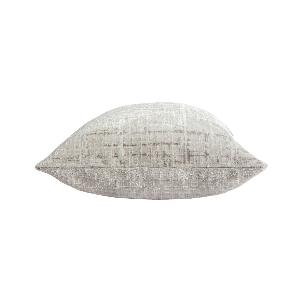 20" Gray And Beige Abstract Polyester Blend Throw Pillow Cover
