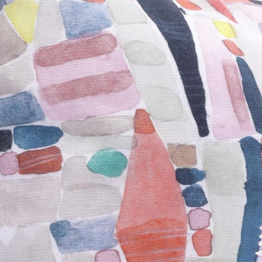 20" Gray Blue And Red Abstract Throw Pillow Cover