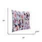 20" Gray Blue And Red Abstract Throw Pillow Cover