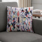 20" Gray Blue And Red Abstract Throw Pillow Cover