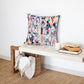 20" Gray Blue And Red Abstract Throw Pillow Cover