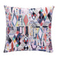 20" Gray Blue And Red Abstract Throw Pillow Cover
