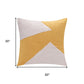 20" Ochre And Ivory Abstract Cotton Throw Pillow Cover
