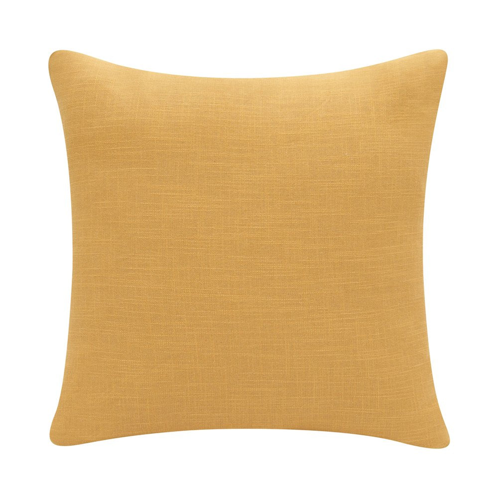 20" Ochre And Ivory Abstract Cotton Throw Pillow Cover