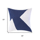 20" Navy Blue And Ivory Abstract Cotton Throw Pillow Cover
