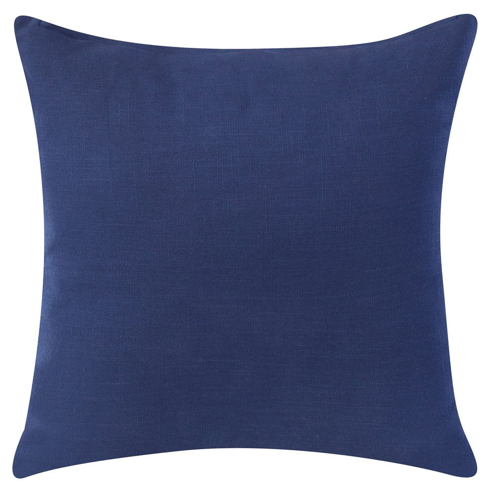20" Navy Blue And Ivory Abstract Cotton Throw Pillow Cover