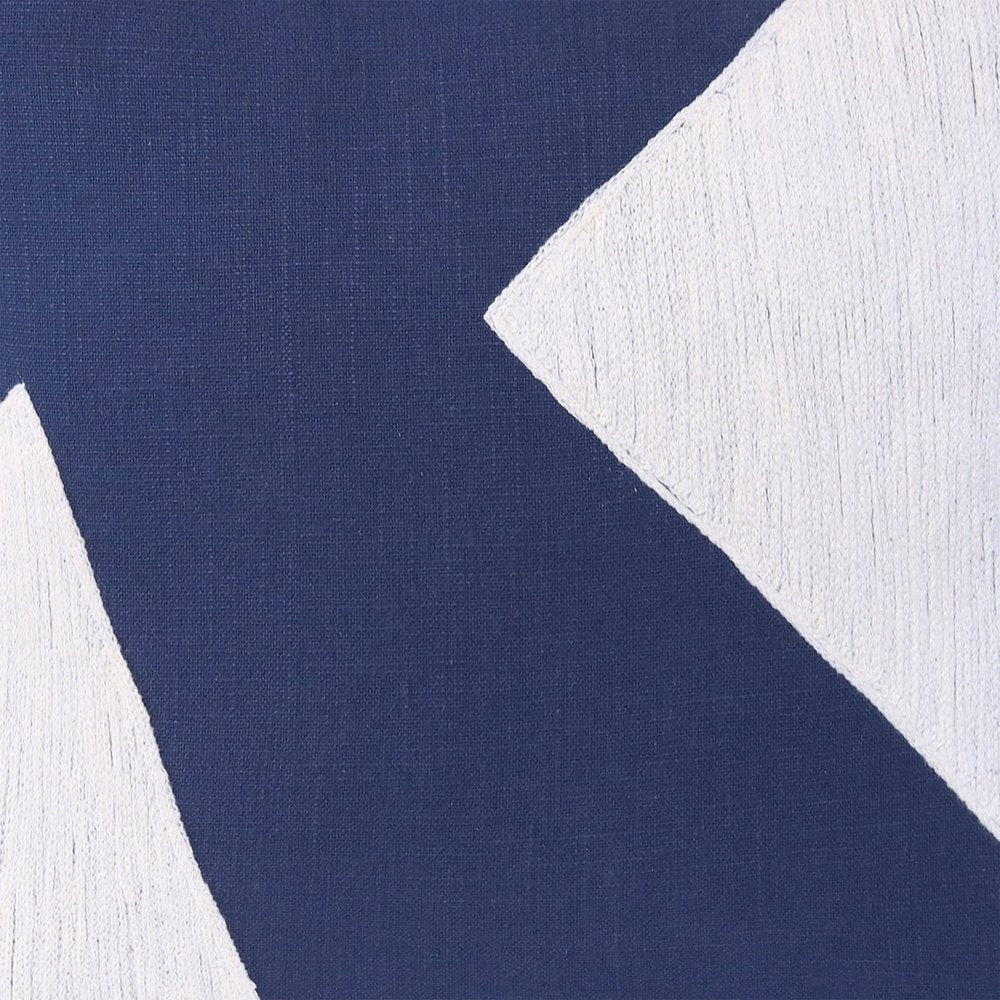 20" Navy Blue And Ivory Abstract Cotton Throw Pillow Cover