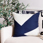 20" Navy Blue And Ivory Abstract Cotton Throw Pillow Cover