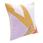 20" Ochre And Purple Abstract Cotton Throw Pillow Cover