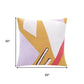 20" Ochre Lilac And White Abstract Cotton Throw Pillow Cover