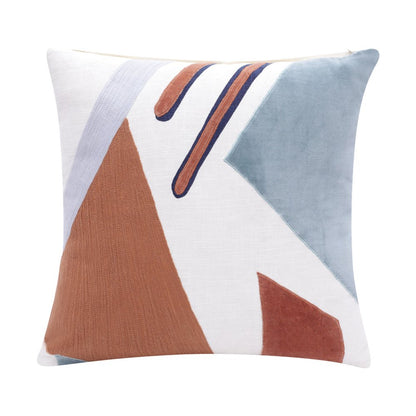 20" Green And Brown Abstract Cotton Throw Pillow Cover