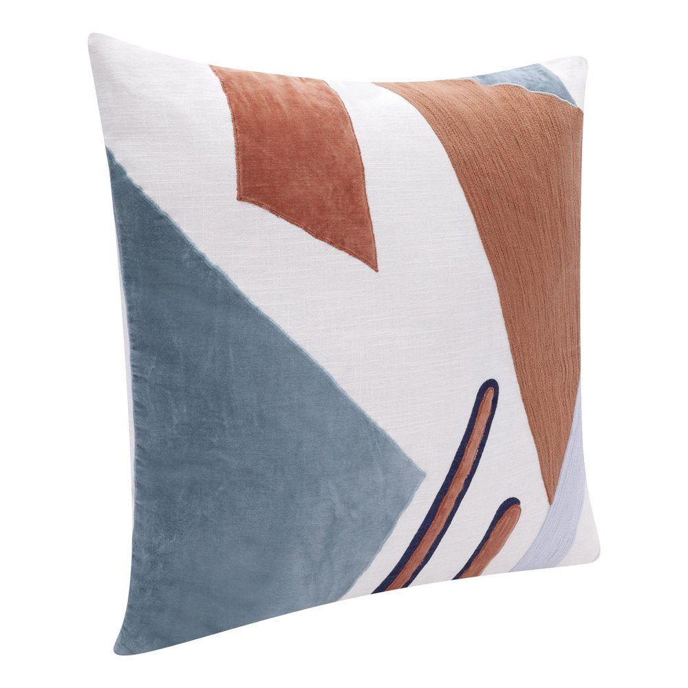20" Green And Brown Abstract Cotton Throw Pillow Cover