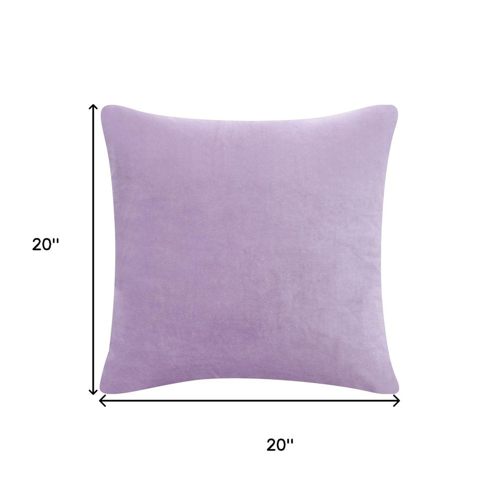 20" Purple Cotton Throw Pillow Cover
