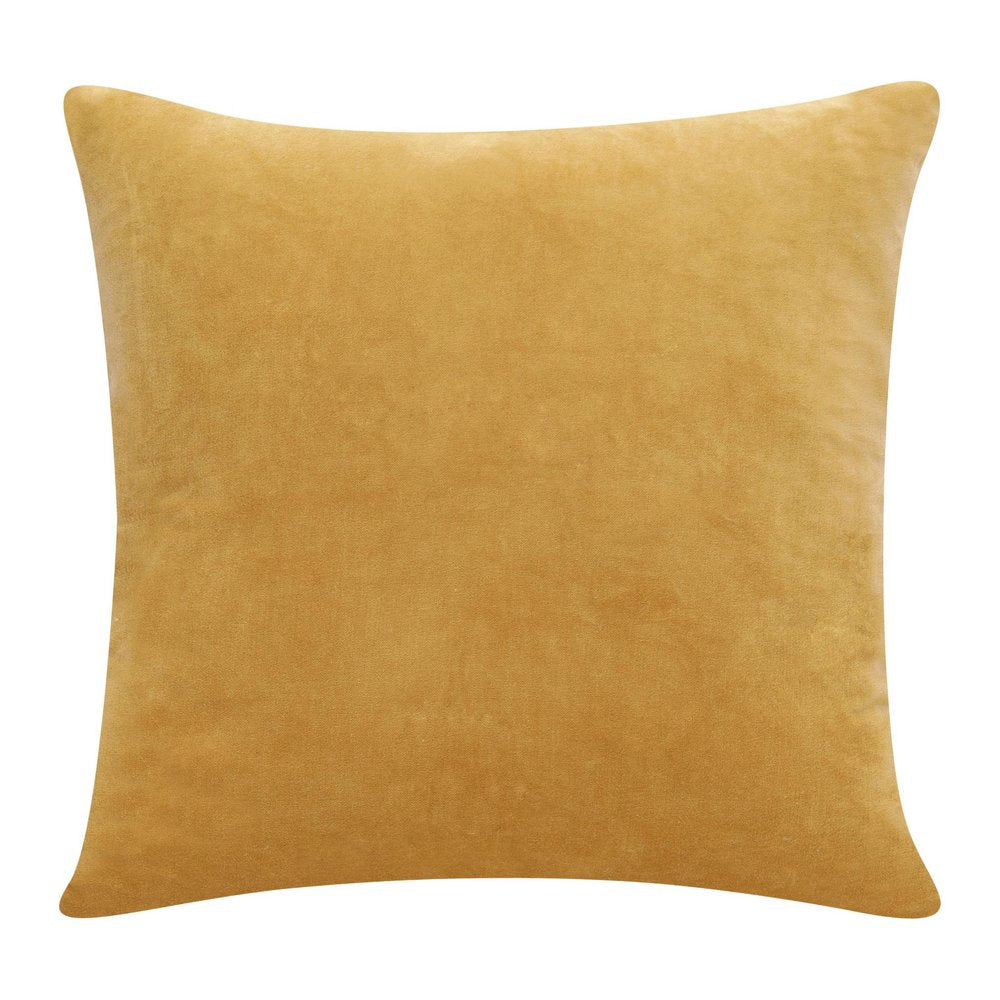 20" Yellow Cotton Throw Pillow Cover