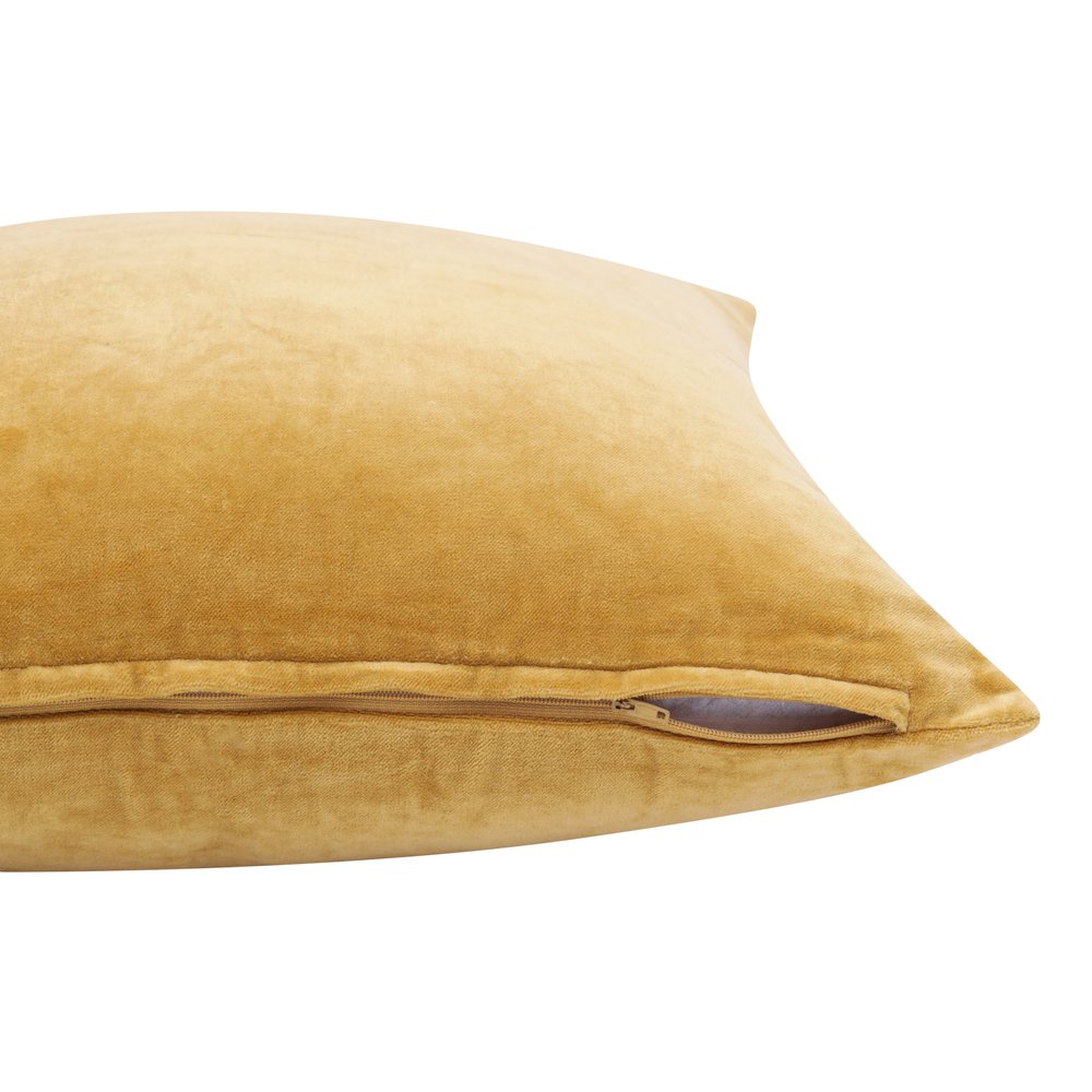 20" Ochre Cotton Throw Pillow Cover