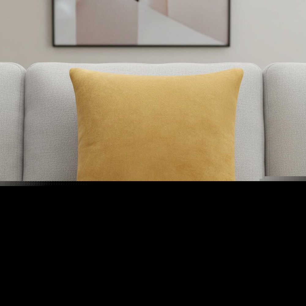 20" Ochre Cotton Throw Pillow Cover