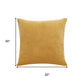 20" Yellow Cotton Throw Pillow Cover