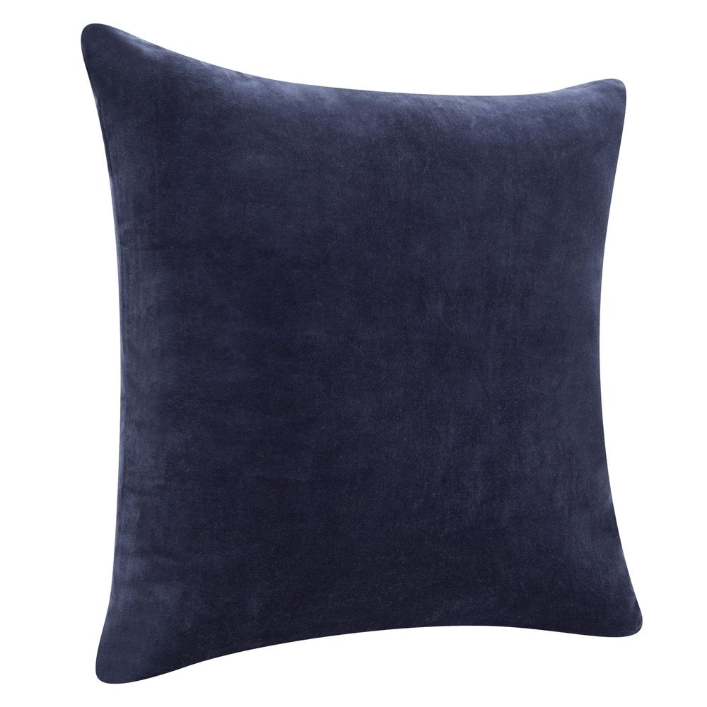20" Blue Cotton Throw Pillow Cover