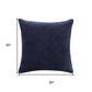 20" Blue Cotton Throw Pillow Cover