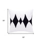 20" Black And White Diamond Cotton Blend Throw Pillow Cover