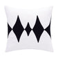 20" Onyx And White Diamond Cotton Blend Throw Pillow Cover