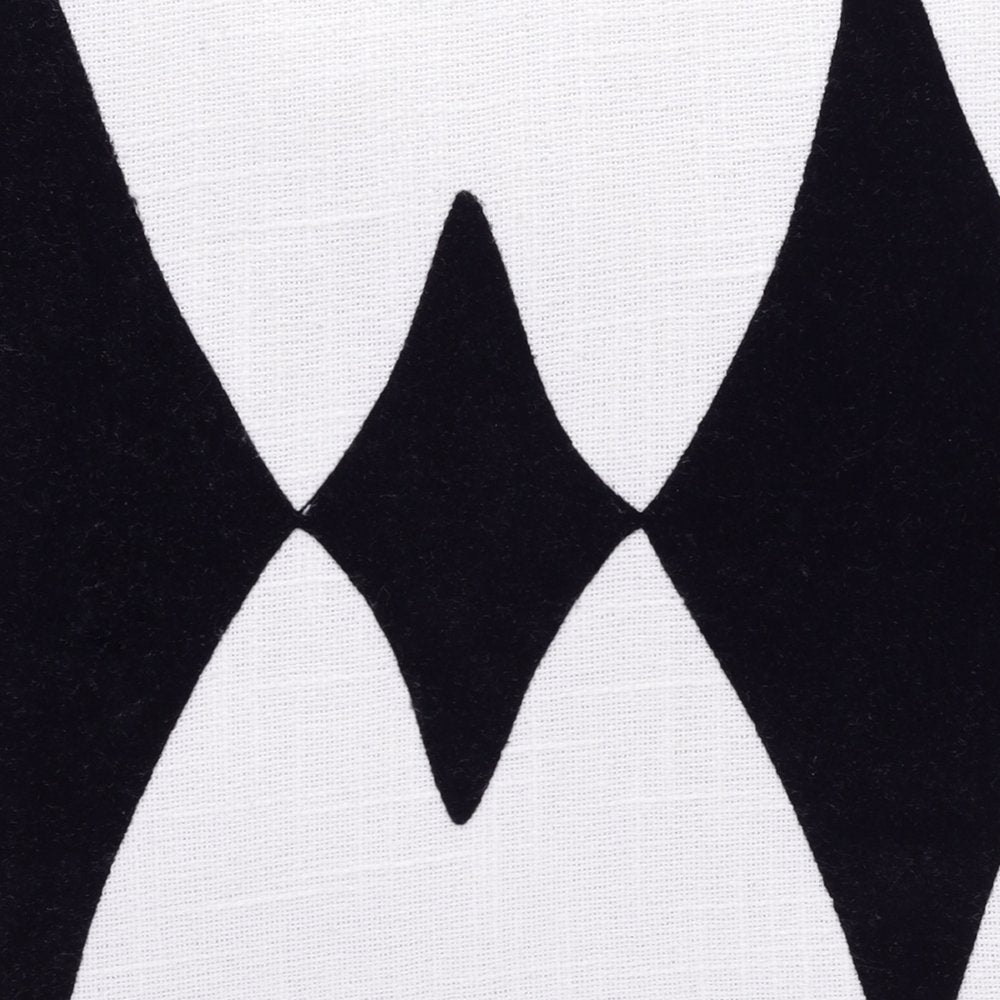 20" Black And White Diamond Cotton Blend Throw Pillow Cover