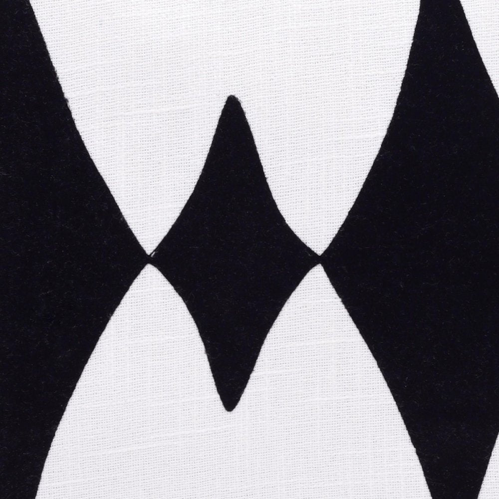 20" Black And White Diamond Cotton Blend Throw Pillow Cover