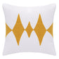 20" Ochre And White Diamond Cotton Blend Throw Pillow Cover