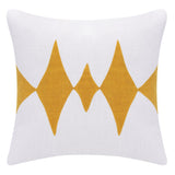 20" Ochre And White Diamond Cotton Blend Throw Pillow Cover