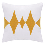 20" Ochre And White Diamond Cotton Blend Throw Pillow Cover