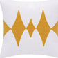 20" Ochre And White Diamond Cotton Blend Throw Pillow Cover