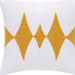20" Ochre And White Diamond Cotton Blend Throw Pillow Cover