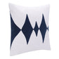 20" Blue And White Diamond Cotton Blend Throw Pillow Cover
