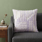 22" Lilac And White Geometric Cotton Throw Pillow Cover with Tufts