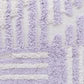22" Lilac And White Geometric Cotton Throw Pillow Cover with Tufts