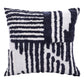 22" Navy Blue And White Geometric Cotton Throw Pillow Cover