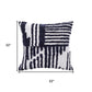 22" Navy Blue And White Geometric Cotton Throw Pillow Cover