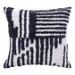 22" Navy Blue And White Geometric Cotton Throw Pillow Cover