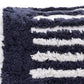 22" Blue And White Geometric Cotton Throw Pillow Cover with Tufts