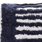 22" Navy Blue And White Geometric Cotton Throw Pillow Cover