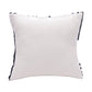22" Blue And White Geometric Cotton Throw Pillow Cover with Tufts