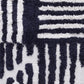 22" Blue And White Geometric Cotton Throw Pillow Cover with Tufts