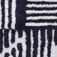 22" Blue And White Geometric Cotton Throw Pillow Cover with Tufts