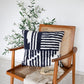 22" Blue And White Geometric Cotton Throw Pillow Cover with Tufts