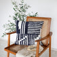 22" Navy Blue And White Geometric Cotton Throw Pillow Cover