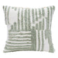 22" Green And White Geometric Cotton Throw Pillow Cover