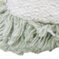 22" Green And White Geometric Cotton Throw Pillow Cover with Tufts