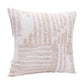 22" Beige And White Geometric Cotton Throw Pillow Cover with Tufts